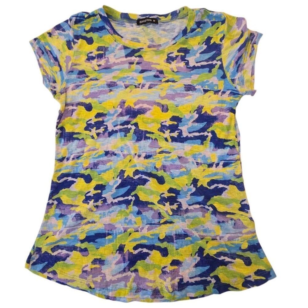 David Kline Womens Two Colorful Short Sleeve Lightweight Tee Shirts Size Medium - Picture 3 of 12
